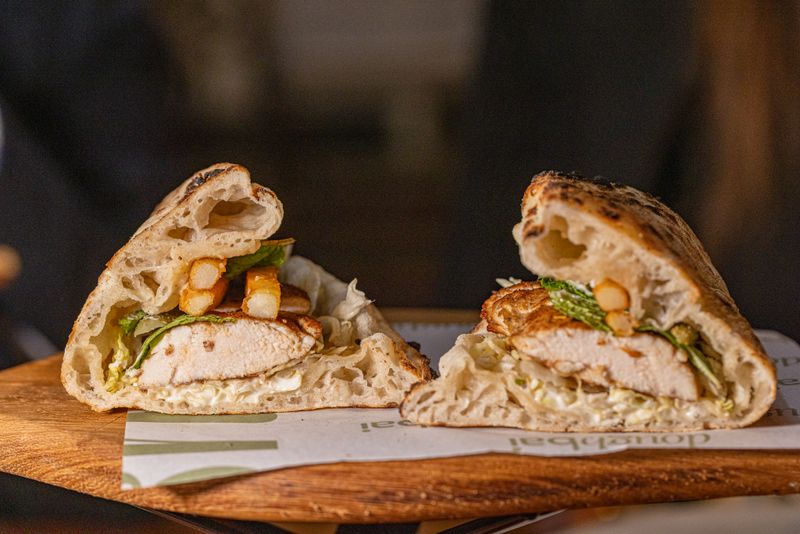 Coal-fired chicken sandwich at Anthony's
